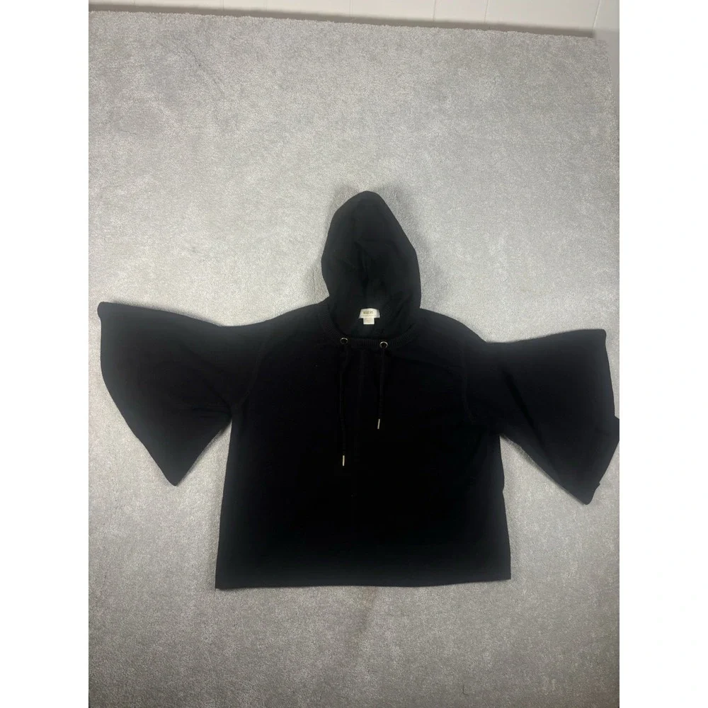 black anthropologie poncho sweater hooded small‎  Bell Sleeves Soft Thick